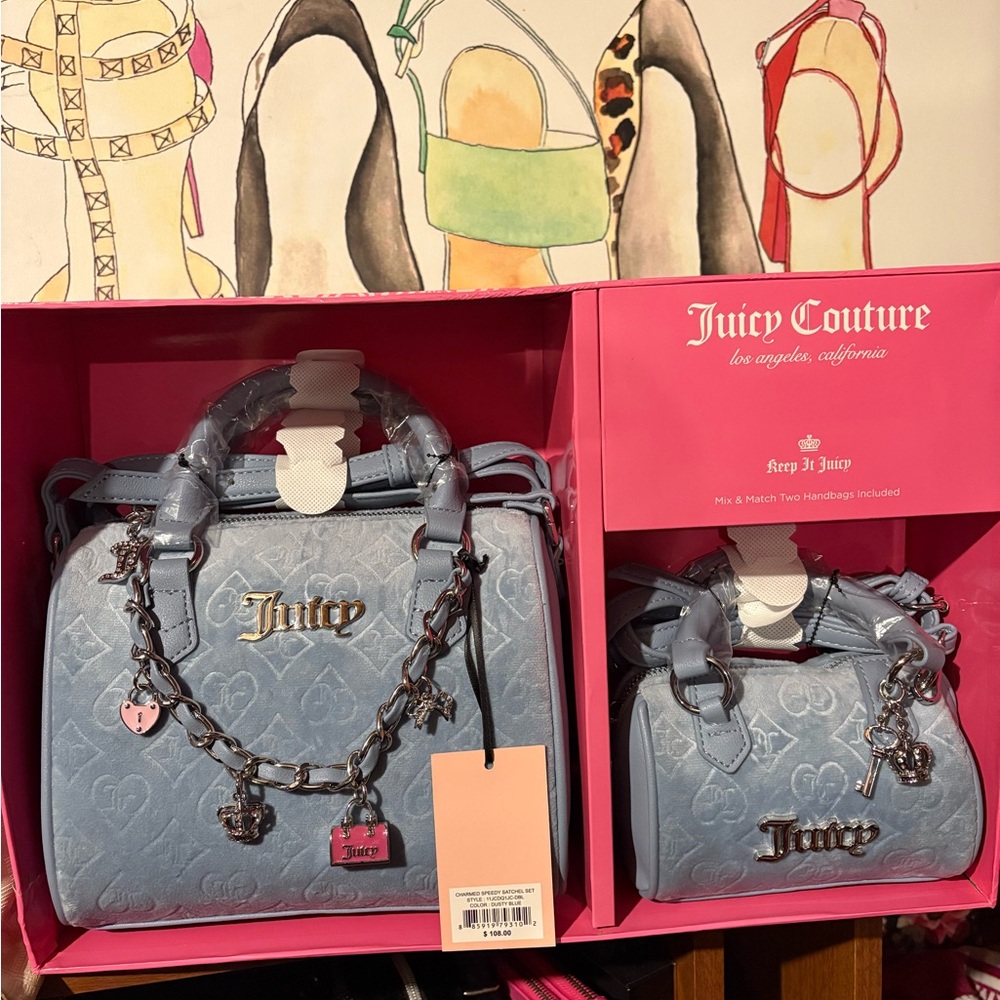 Juicy Couture Light Blue Satchel Set - Picture 4 of 9